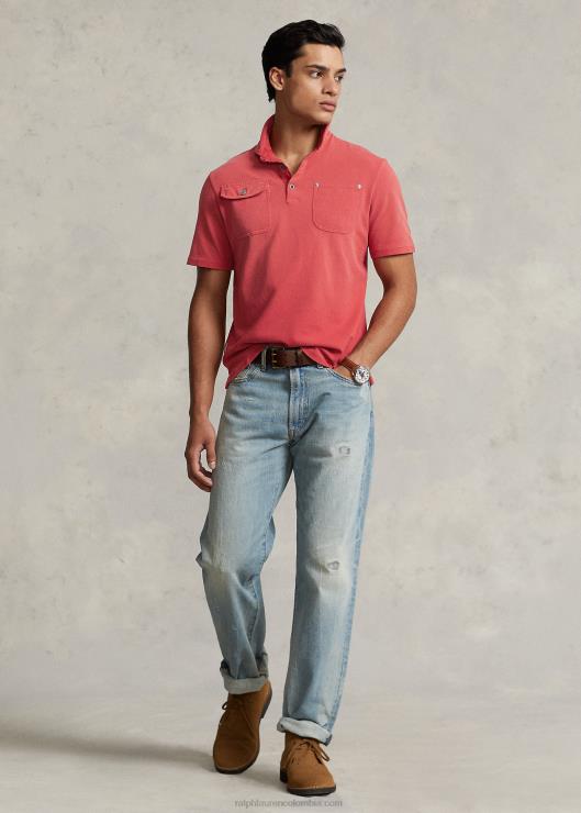 polo de corte clásico con bolsillo de malla hombres puesto rojo Ralph Lauren 2XR2V8486