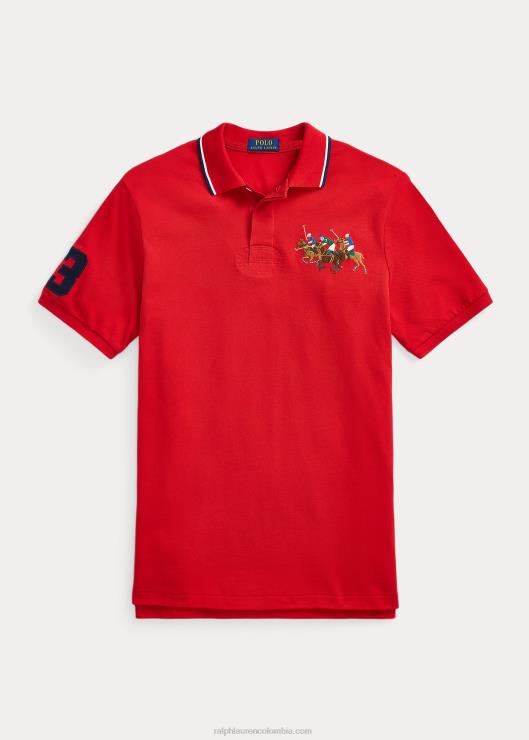 polo de corte clásico con malla triple pony hombres rl2000 rojo Ralph Lauren 2XR2V661