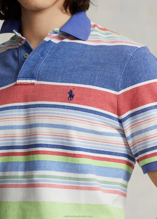 polo de malla a rayas de corte clásico hombres multi azul Ralph Lauren 2XR2V8601
