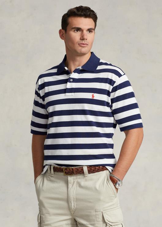 polo de malla a rayas hombres Newport azul marino/blanco Ralph Lauren 2XR2V1492