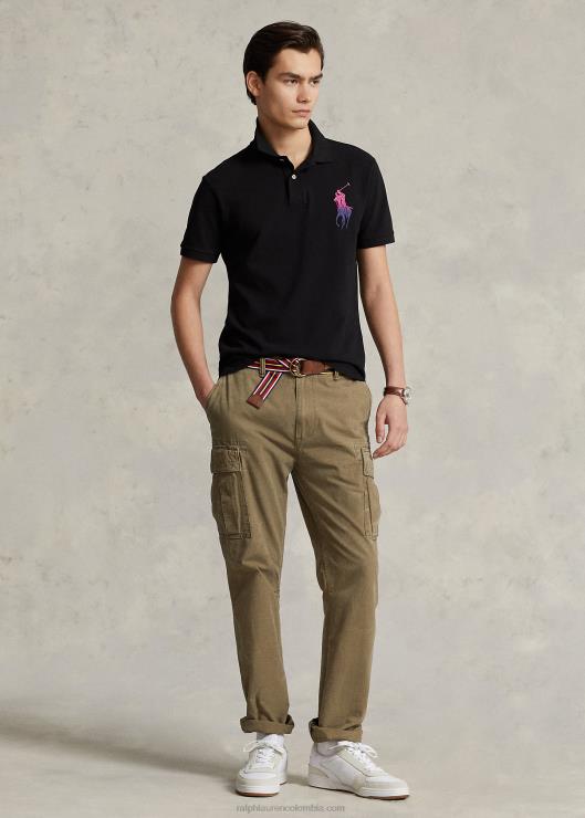polo de malla big pony-todos los calces hombres negro Ralph Lauren 2XR2V565