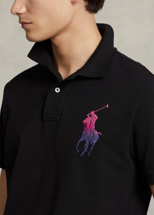 polo de malla big pony-todos los calces hombres negro Ralph Lauren 2XR2V565