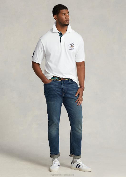 polo de malla con escudo hombres blanco Ralph Lauren 2XR2V1602