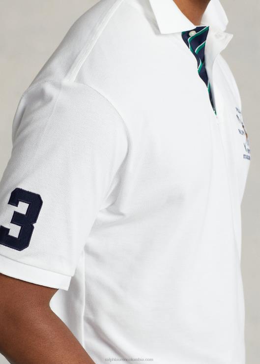 polo de malla con escudo hombres blanco Ralph Lauren 2XR2V1602