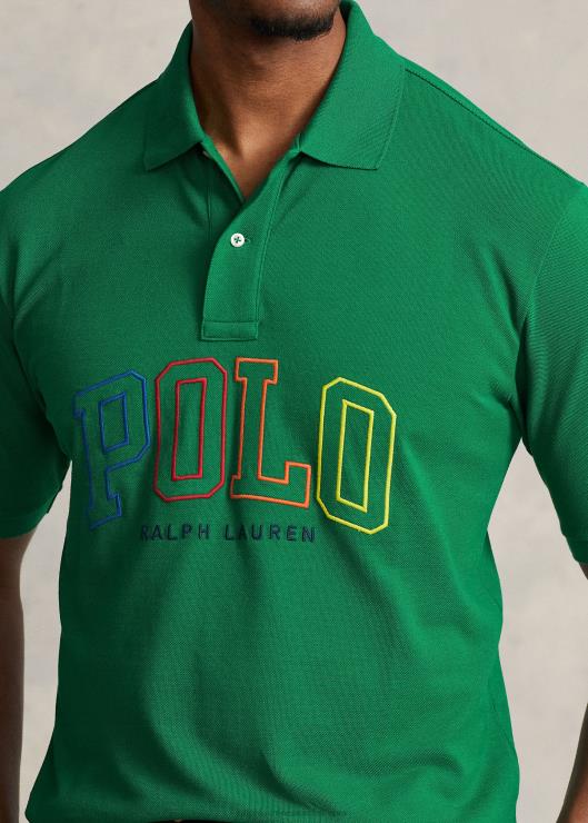 polo de malla con logo hombres verde primario Ralph Lauren 2XR2V1637