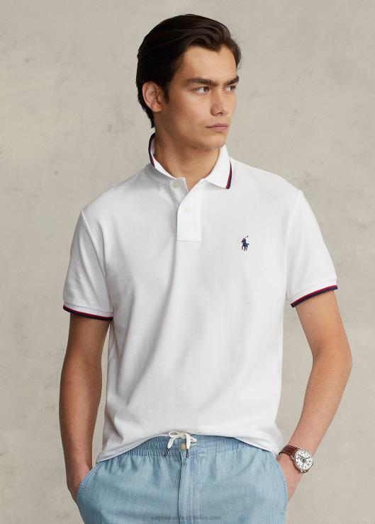 polo de malla de corte clásico hombres blanco Ralph Lauren 2XR2V582