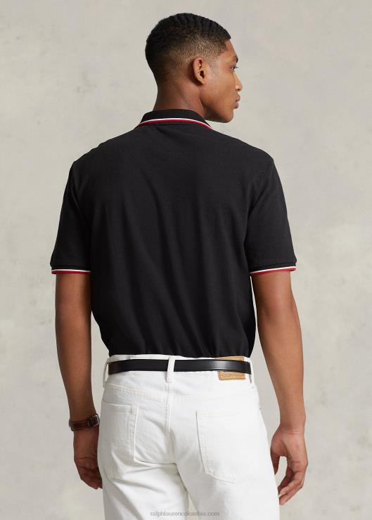 polo de malla de corte clásico hombres negro Ralph Lauren 2XR2V586