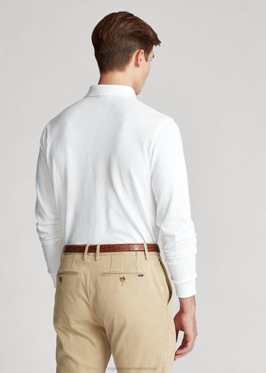 polo de malla de manga larga hombres blanco Ralph Lauren 2XR2V1873