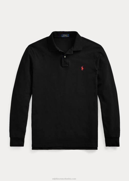 polo de malla de manga larga hombres negro Ralph Lauren 2XR2V1872