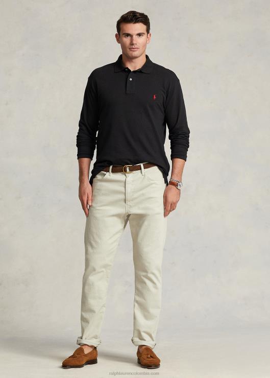polo de malla de manga larga hombres negro Ralph Lauren 2XR2V1872