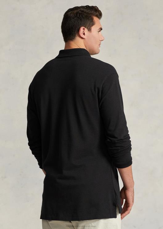 polo de malla de manga larga hombres negro Ralph Lauren 2XR2V1872