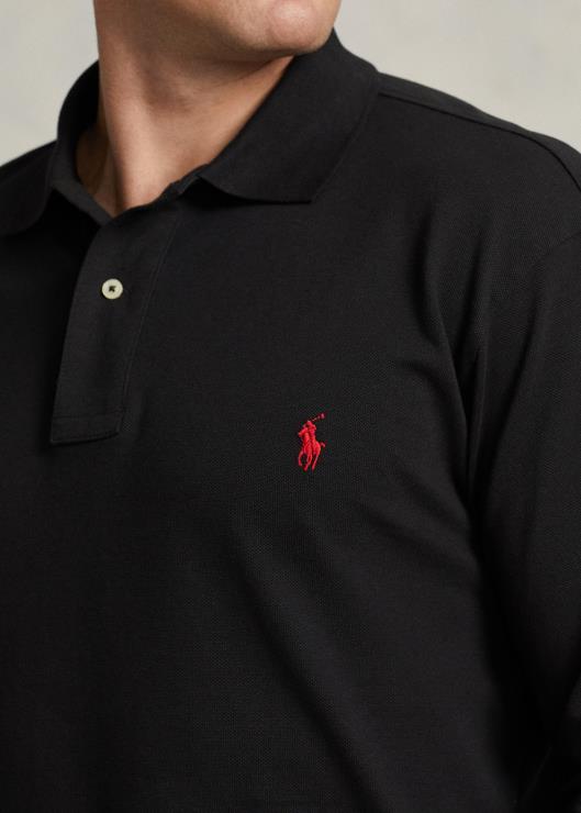 polo de malla de manga larga hombres negro Ralph Lauren 2XR2V1872