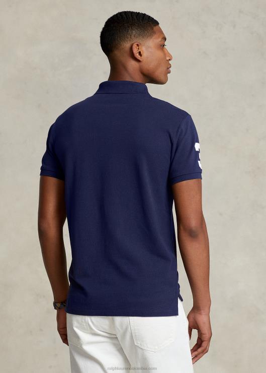 polo de malla de pony grande de corte slim personalizado hombres Marina de Newport Ralph Lauren 2XR2V850