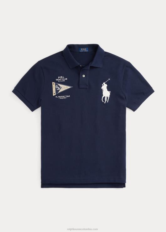polo de malla de pony grande de corte slim personalizado hombres Marina de Newport Ralph Lauren 2XR2V863