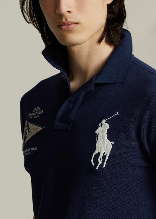 polo de malla de pony grande de corte slim personalizado hombres Marina de Newport Ralph Lauren 2XR2V863