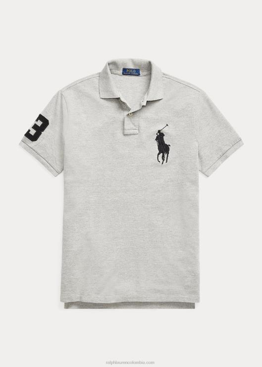 polo de malla de pony grande de corte slim personalizado hombres y sobre brezo Ralph Lauren 2XR2V847