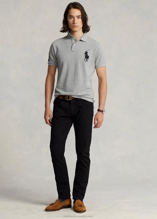 polo de malla de pony grande de corte slim personalizado hombres y sobre brezo Ralph Lauren 2XR2V847