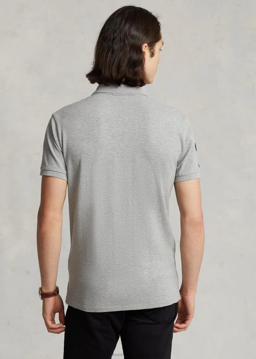 polo de malla de pony grande de corte slim personalizado hombres y sobre brezo Ralph Lauren 2XR2V847