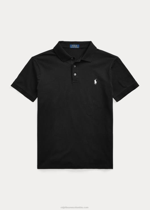 polo de malla elástica slim fit personalizado hombres negro Ralph Lauren 2XR2V525