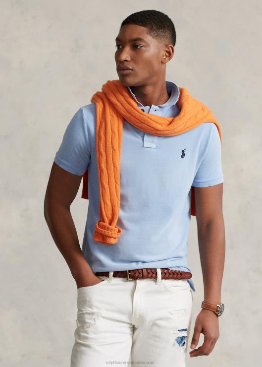 polo de malla remendada de corte clásico hombres austin azul Ralph Lauren 2XR2V1094