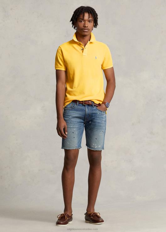 polo de malla remendada de corte clásico hombres señal amarilla Ralph Lauren 2XR2V1095