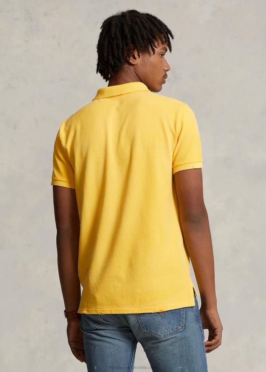 polo de malla remendada de corte clásico hombres señal amarilla Ralph Lauren 2XR2V1095