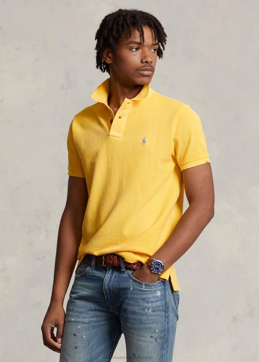 polo de malla remendada de corte clásico hombres señal amarilla Ralph Lauren 2XR2V1095