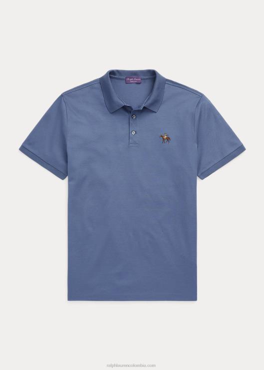 polo de piqué slim fit personalizado hombres azul niagara Ralph Lauren 2XR2V8403
