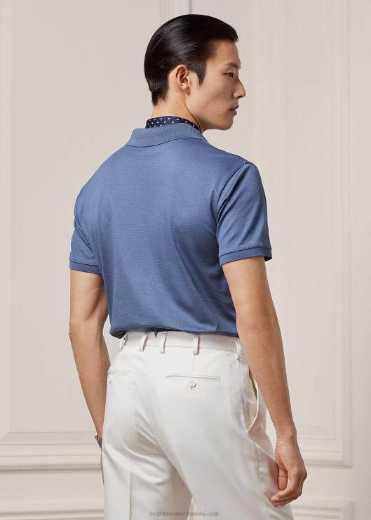 polo de piqué slim fit personalizado hombres azul niagara Ralph Lauren 2XR2V8403