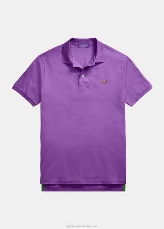 polo de piqué slim fit personalizado hombres púrpura brillante Ralph Lauren 2XR2V61