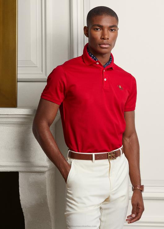 polo de piqué slim fit personalizado hombres rojo clásico Ralph Lauren 2XR2V63