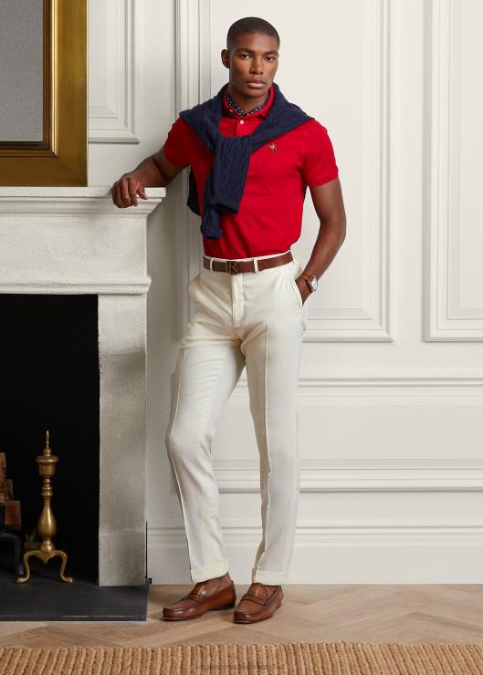 polo de piqué slim fit personalizado hombres rojo clásico Ralph Lauren 2XR2V63