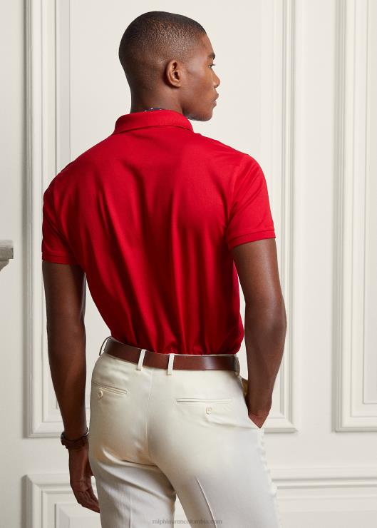 polo de piqué slim fit personalizado hombres rojo clásico Ralph Lauren 2XR2V63