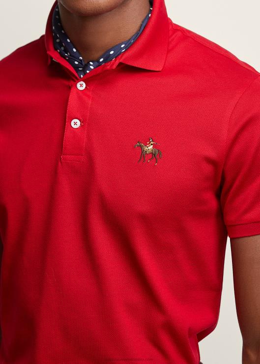 polo de piqué slim fit personalizado hombres rojo clásico Ralph Lauren 2XR2V63