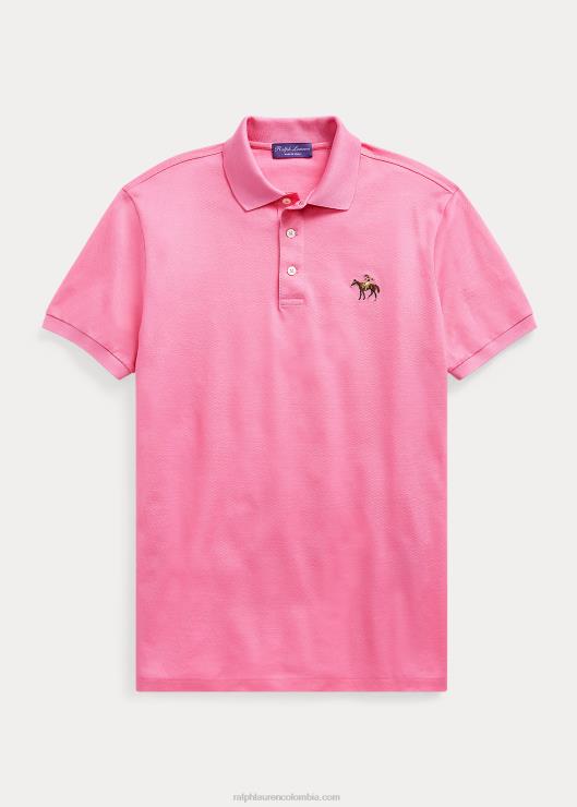 polo de piqué slim fit personalizado hombres rosa brillante clásico Ralph Lauren 2XR2V64
