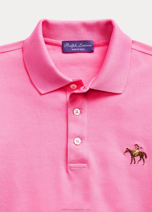 polo de piqué slim fit personalizado hombres rosa brillante clásico Ralph Lauren 2XR2V64