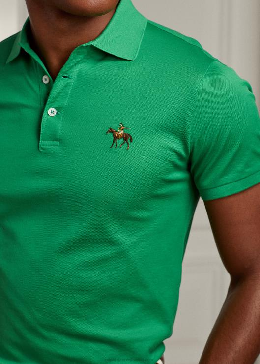 polo de piqué slim fit personalizado hombres verde náutico Ralph Lauren 2XR2V56