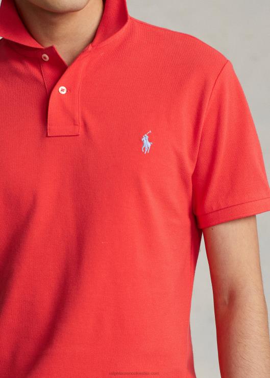 polo slim fit de malla casual/de trabajo hombres arrecife rojo Ralph Lauren 2XR2V40
