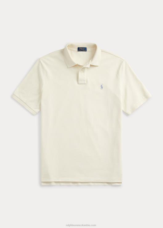 polo slim fit de malla casual/de trabajo hombres crema guía Ralph Lauren 2XR2V3
