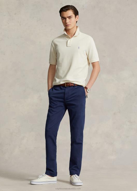 polo slim fit de malla casual/de trabajo hombres crema guía Ralph Lauren 2XR2V3