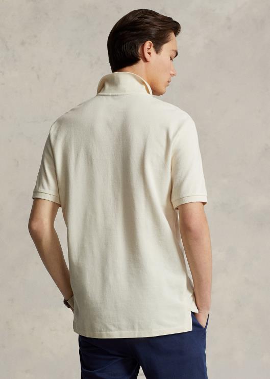 polo slim fit de malla casual/de trabajo hombres crema guía Ralph Lauren 2XR2V3