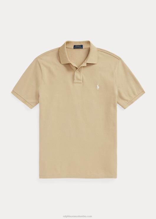 polo slim fit de malla hombres beige costero Ralph Lauren 2XR2V8364