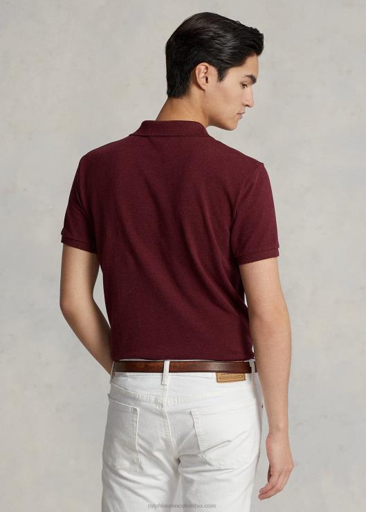 polo slim fit de malla hombres brezo de vino de primavera Ralph Lauren 2XR2V8556