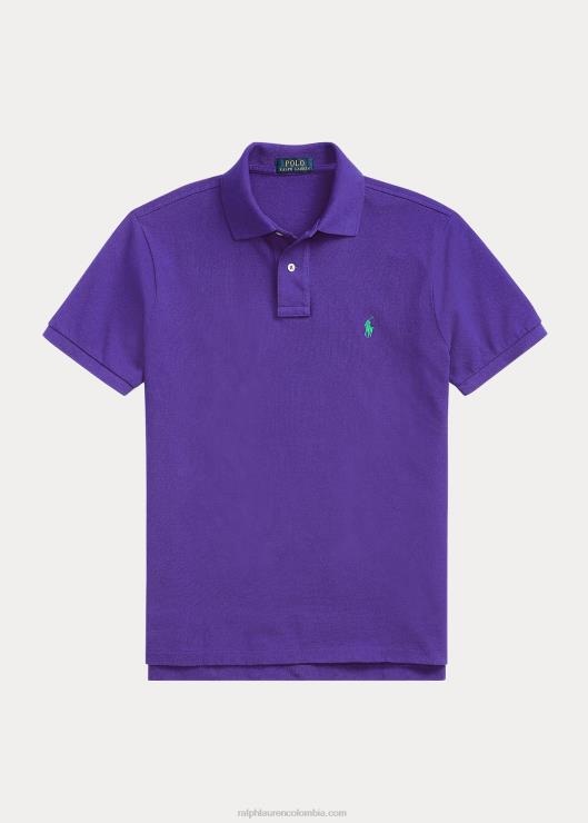 polo slim fit de malla hombres chalé morado/verde Ralph Lauren 2XR2V38