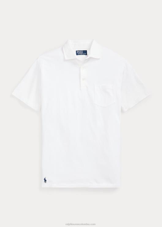 polo slim fit personalizado de algodón y lino hombres blanco Ralph Lauren 2XR2V1230