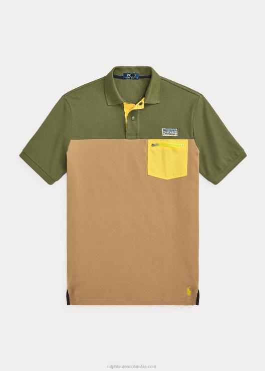 polo utilitario de malla de corte clásico hombres salvia oscura multi Ralph Lauren 2XR2V8455