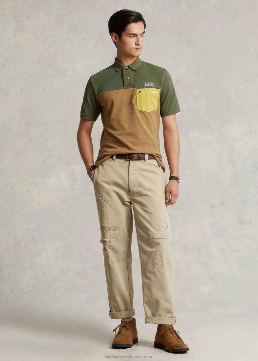 polo utilitario de malla de corte clásico hombres salvia oscura multi Ralph Lauren 2XR2V8455
