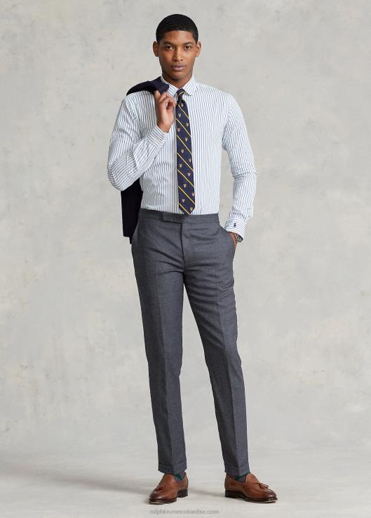 camisa custom fit de popelina a rayas hombres blanco/azul cielo Ralph Lauren 2XR2V828