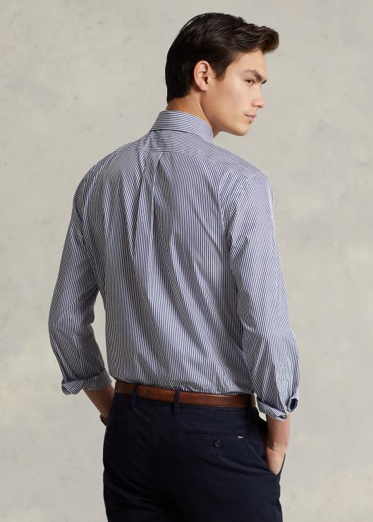 camisa de popelina de corte clásico hombres azul marino/blanco Ralph Lauren 2XR2V1108