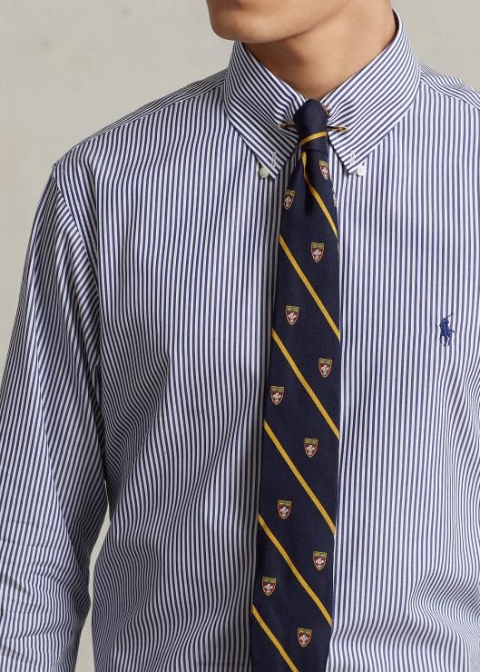 camisa de popelina de corte clásico hombres azul marino/blanco Ralph Lauren 2XR2V1108